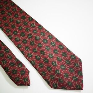 Giorgio Armani Cravatte Red‎ Black Abstract Geometric Print Wide Silk Tie